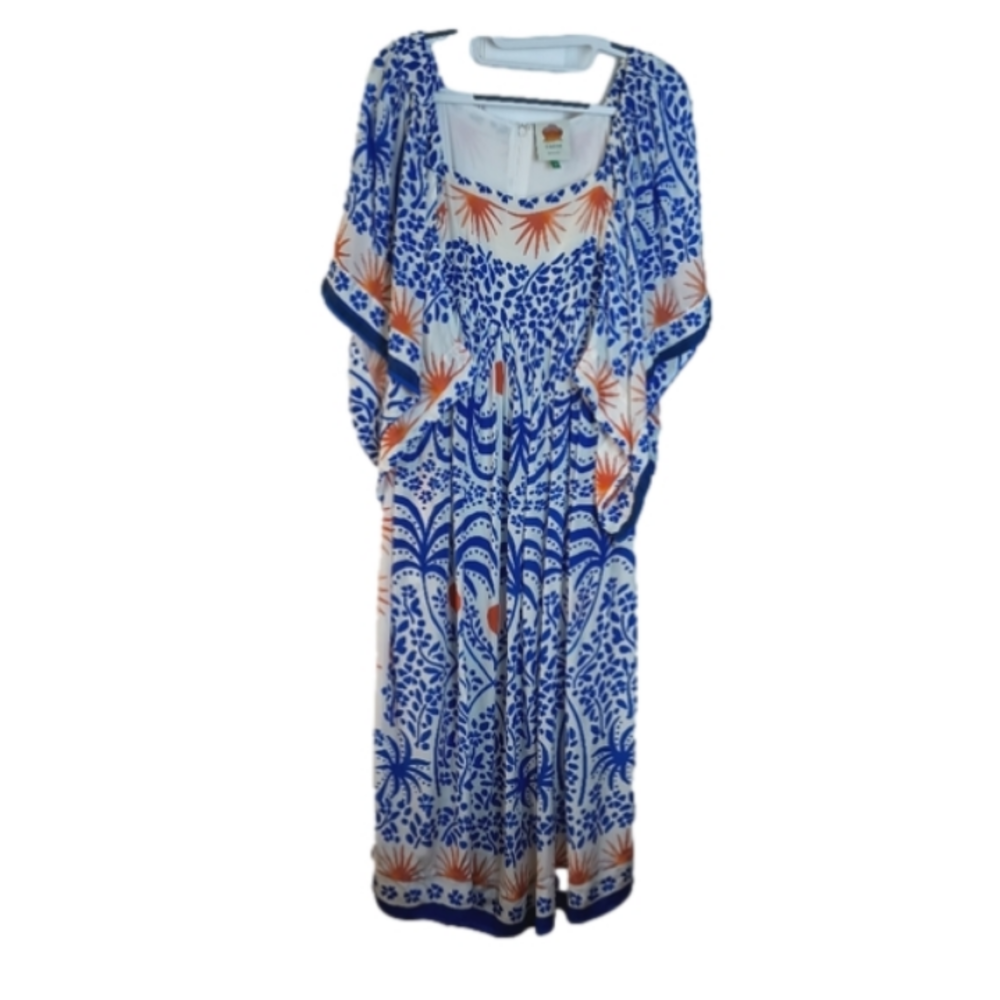 Farm Rio Afternoon Breeze Midi Kimono sleeve Dress size Medium